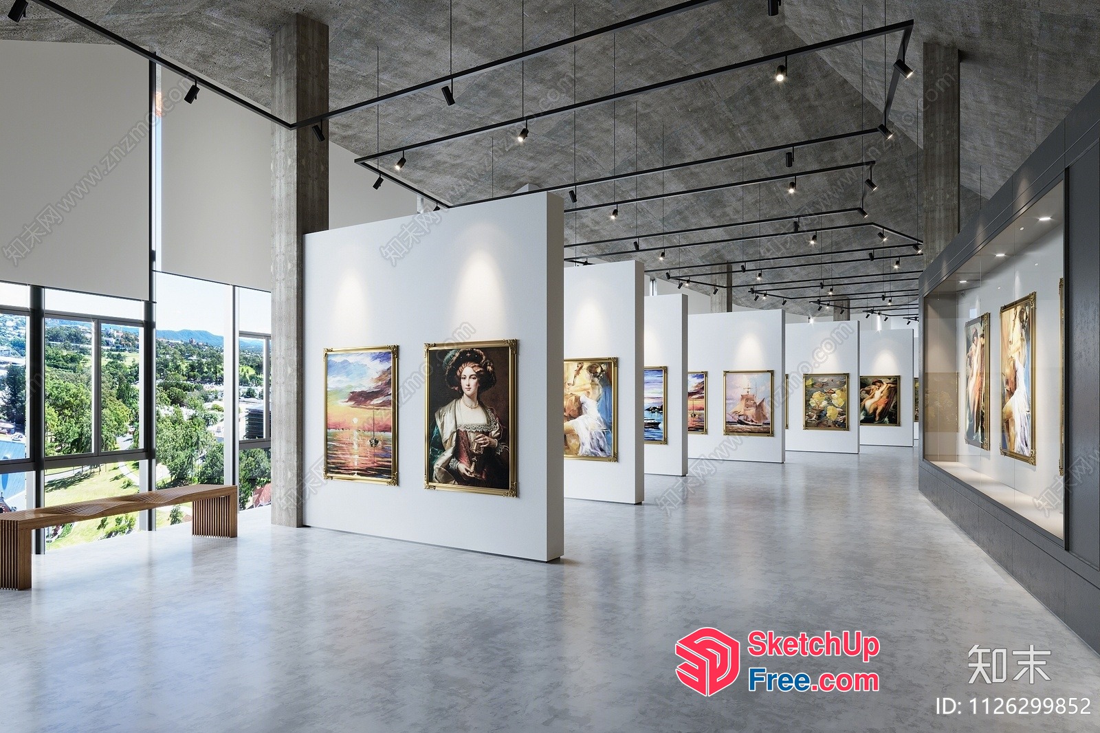 Elegant Art Gallery With Modern Architecture 3D SketchUp File