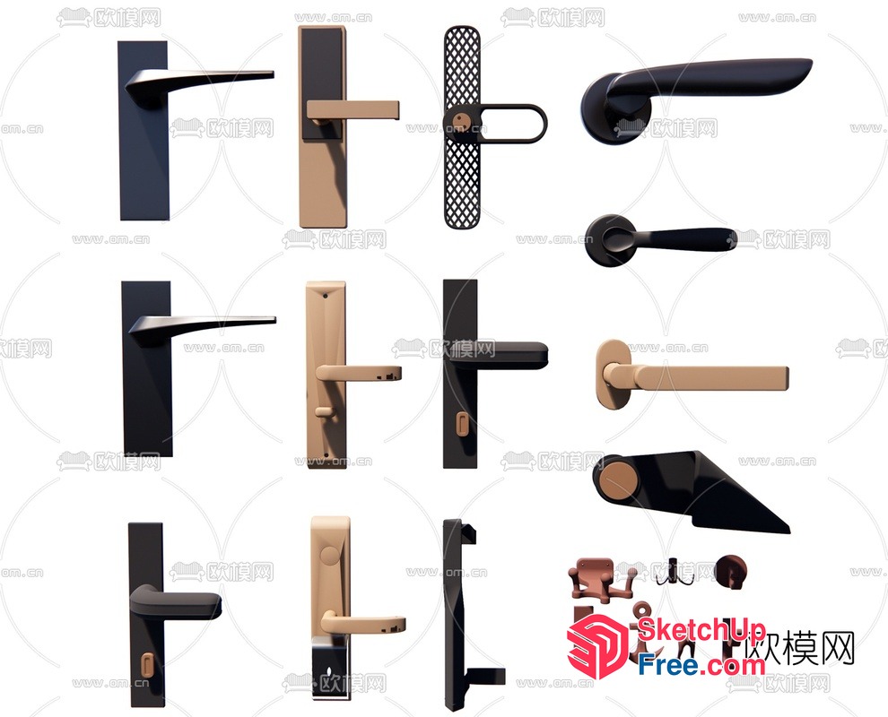Modern Door Hardware Collection 3D SketchUp File