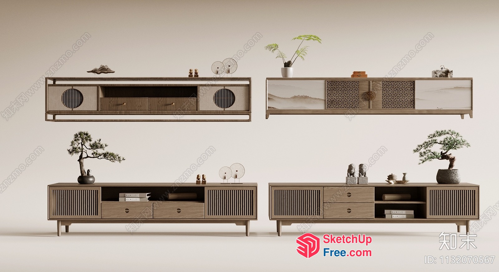 Minimalist Japanese Style Furniture Collection 3D SketchUp File