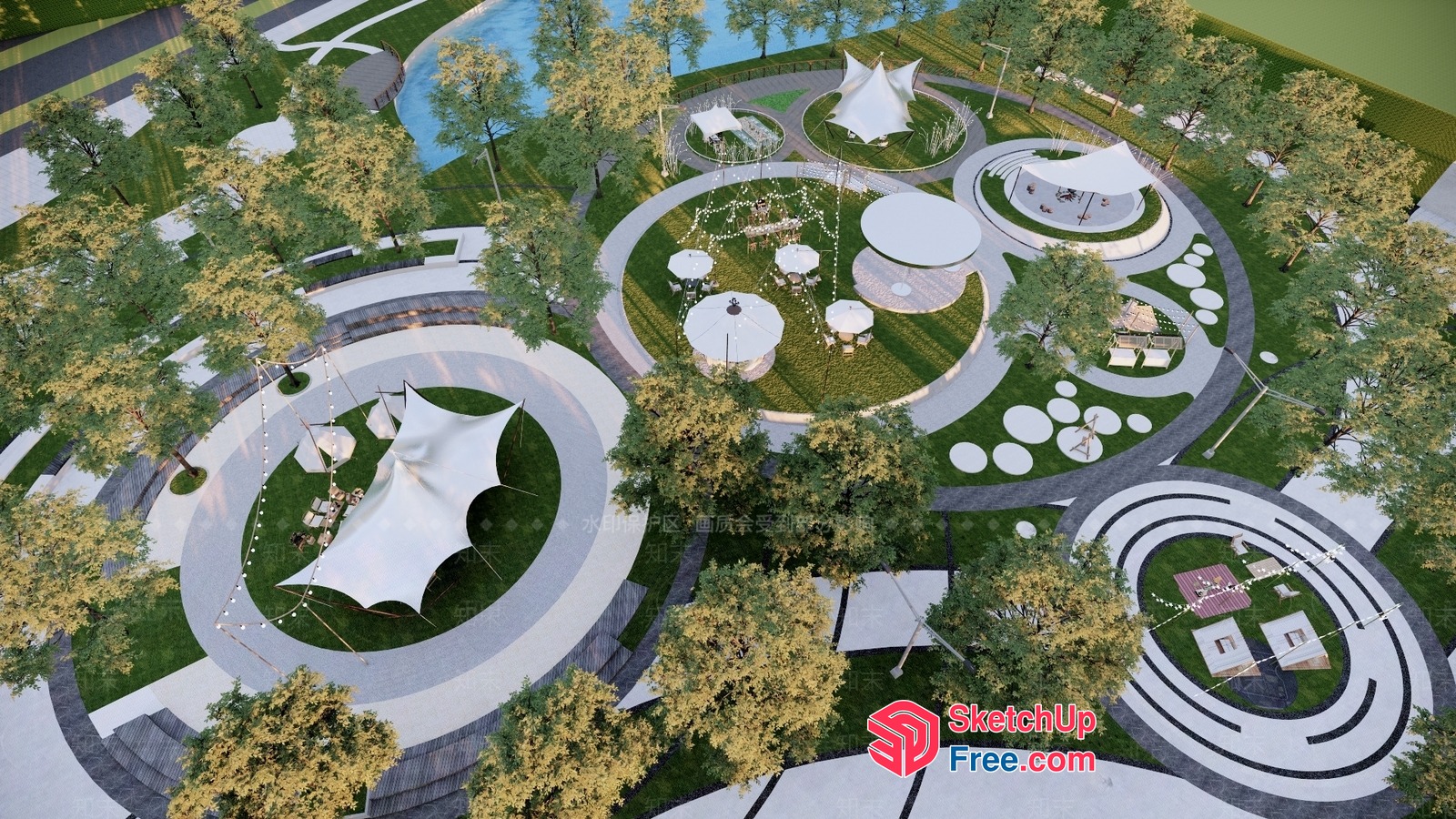 Modern Outdoor Event Space 3D SketchUp File