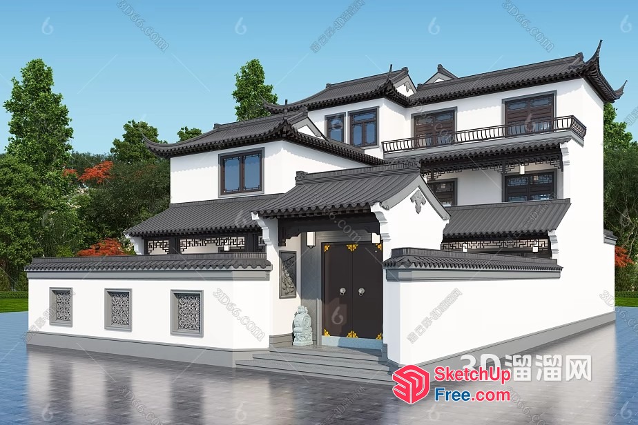 Traditional Asian Home Exterior 3D SketchUp File