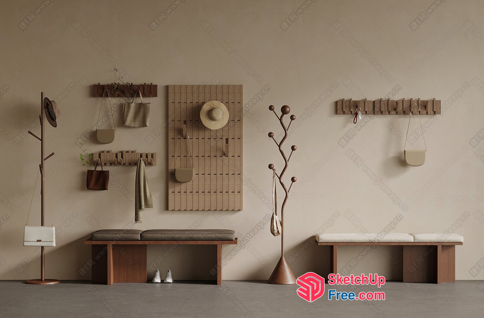 Minimalist Japanese Style Entryway Decor 3D SketchUp File