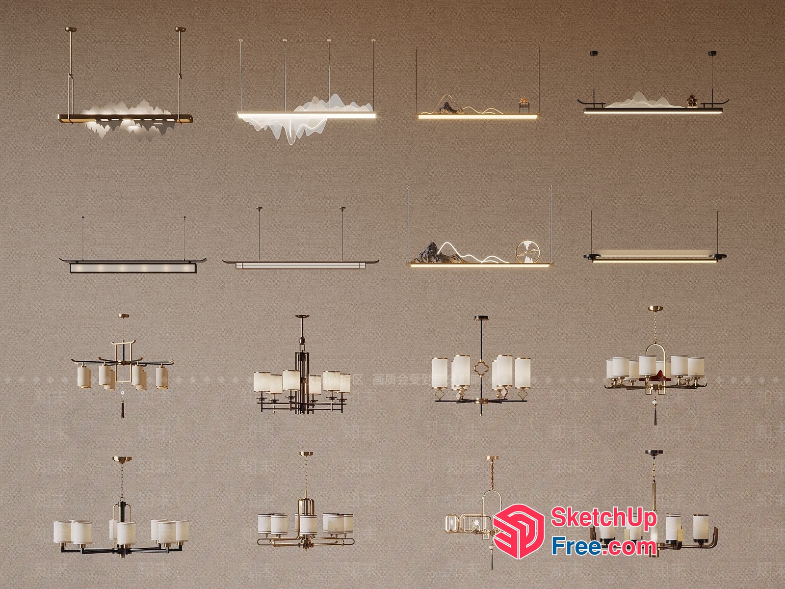 Modern Chandelier Collection 3D SketchUp File