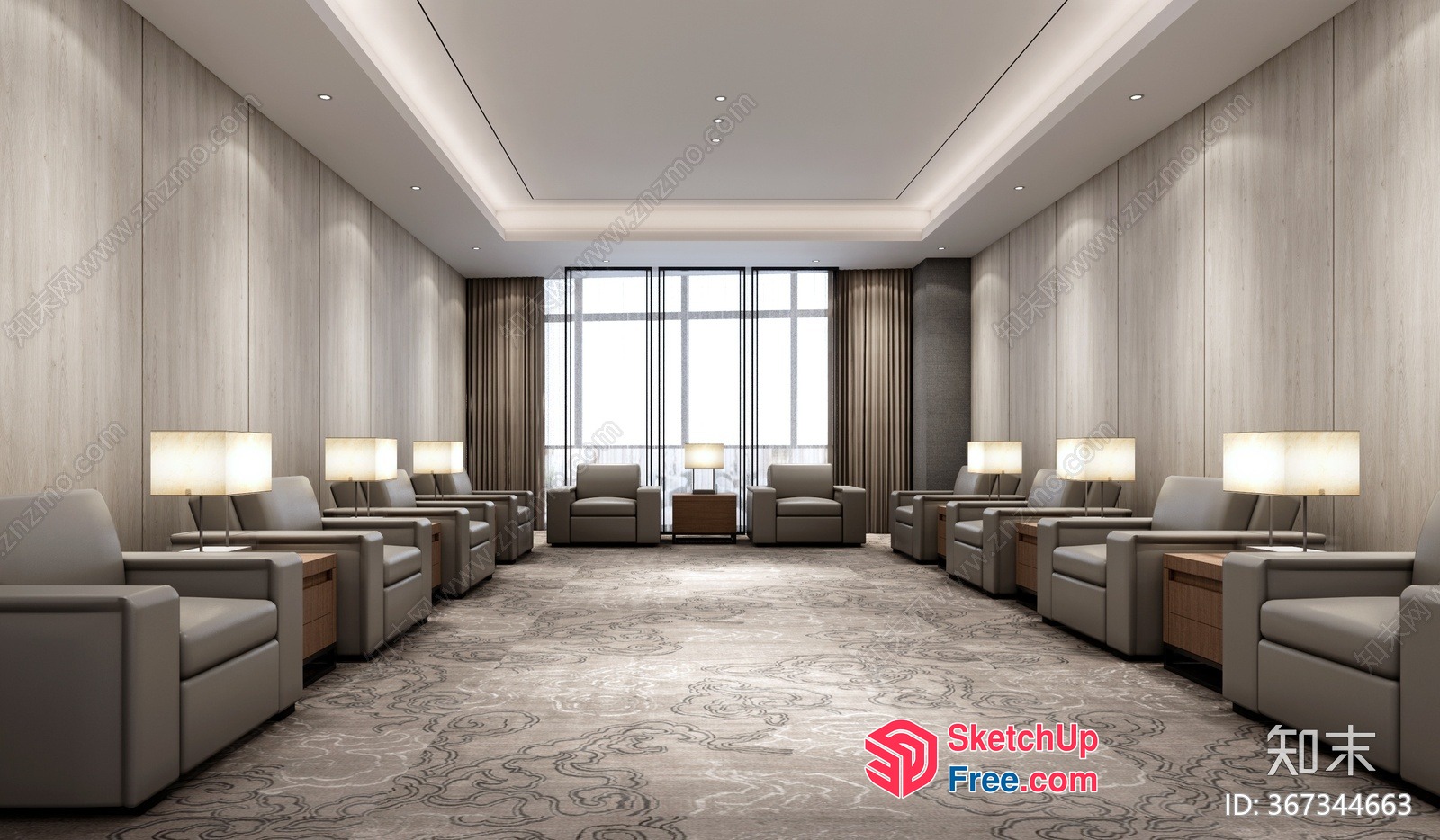 Modern And Elegant Waiting Room Interior 3D SketchUp File