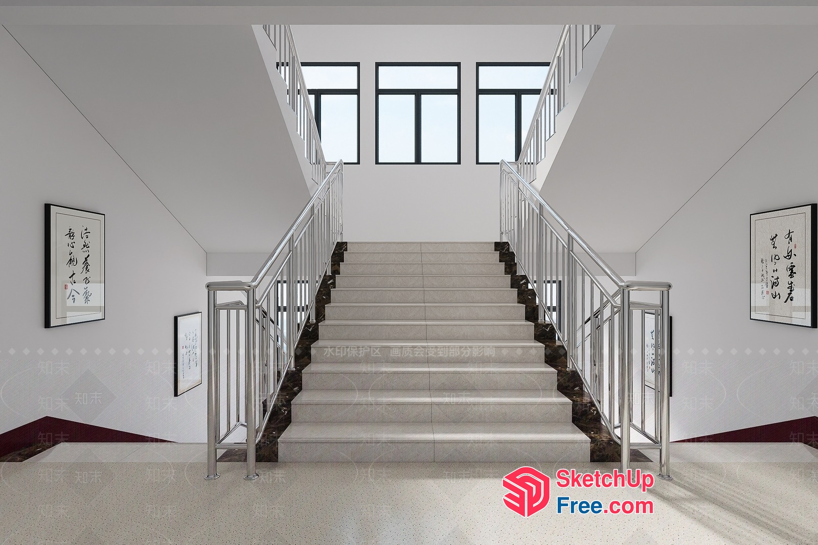 Stairway To A Well-Designed Interior Space 3D SketchUp File