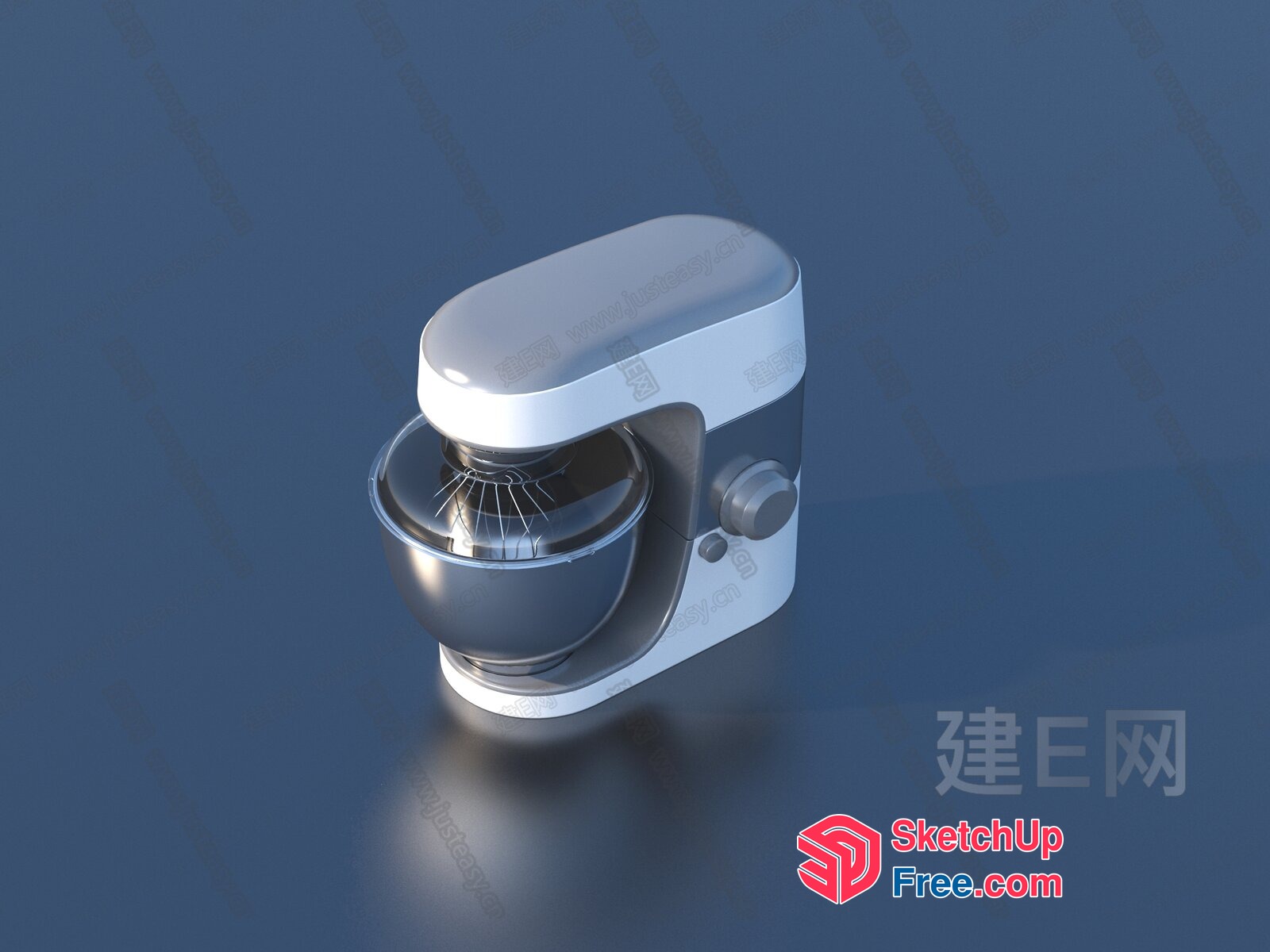 Modern Kitchen Mixer With Stainless Steel Bowl 3D SketchUp File