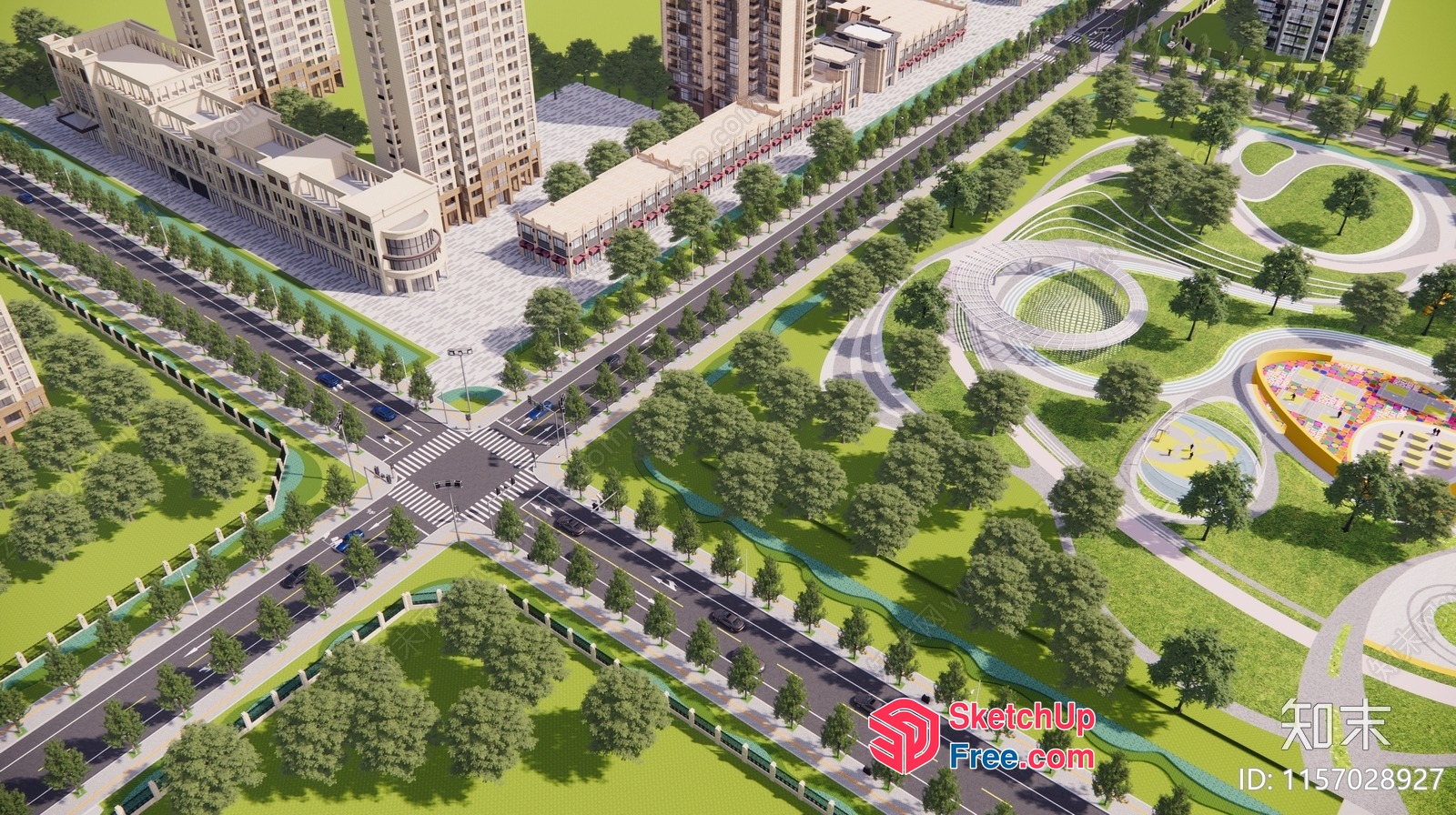 Modern Urban Landscape Design 3D SketchUp File