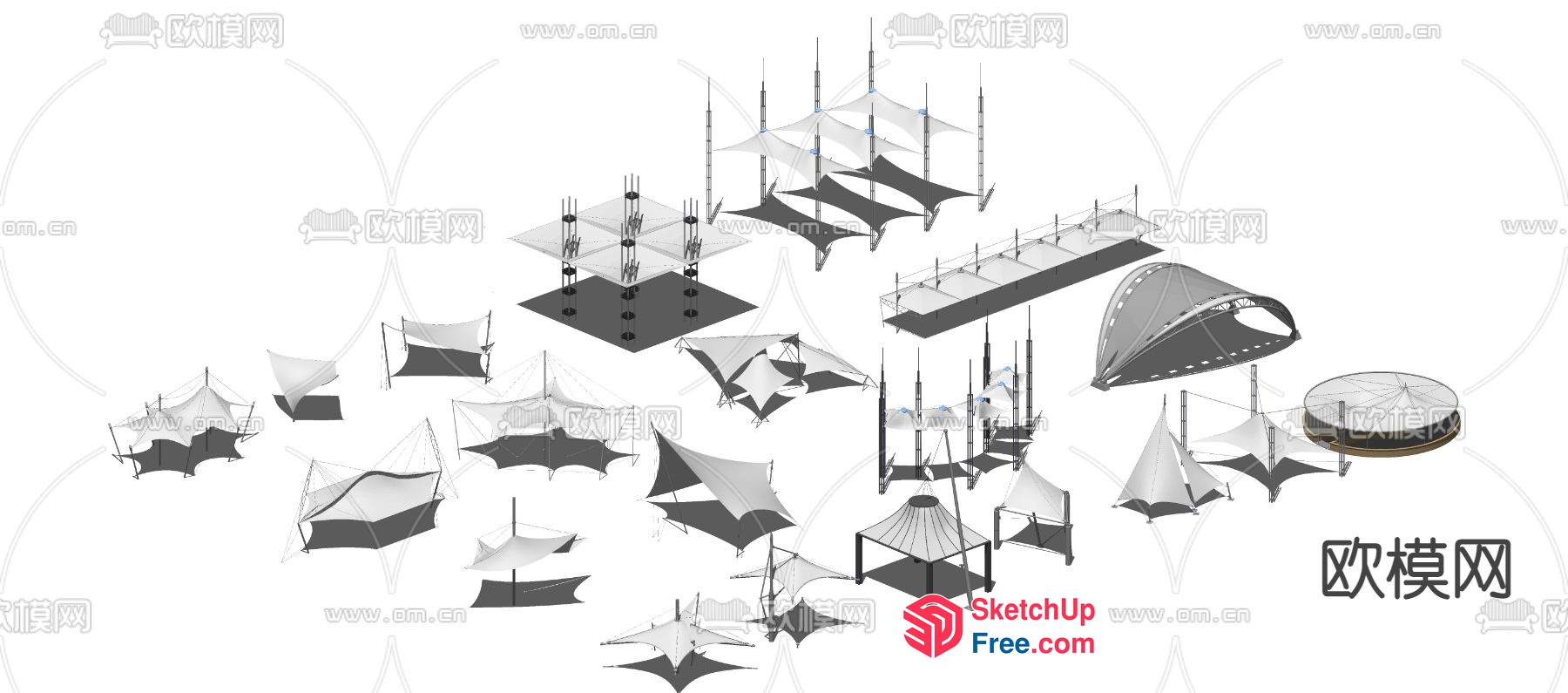 3D Models Of Various Tents And Canopies 3D SketchUp File