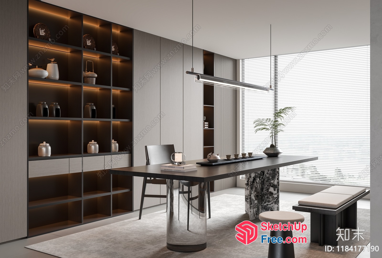 Elegant Modern Office Space With Minimalist Decor 3D SketchUp File