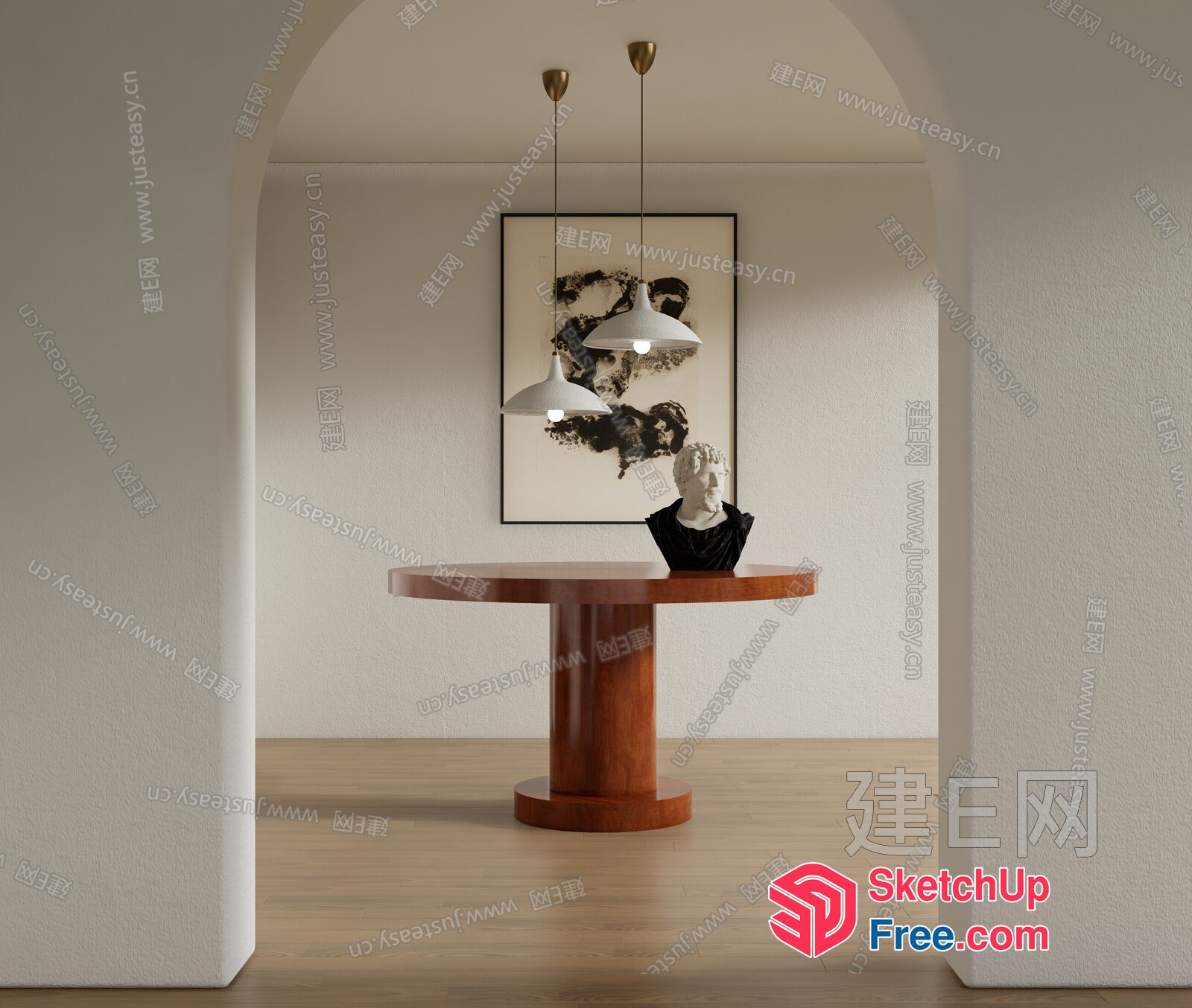 Simple Yet Elegant Interior Design With A Touch Of Art 3D SketchUp File
