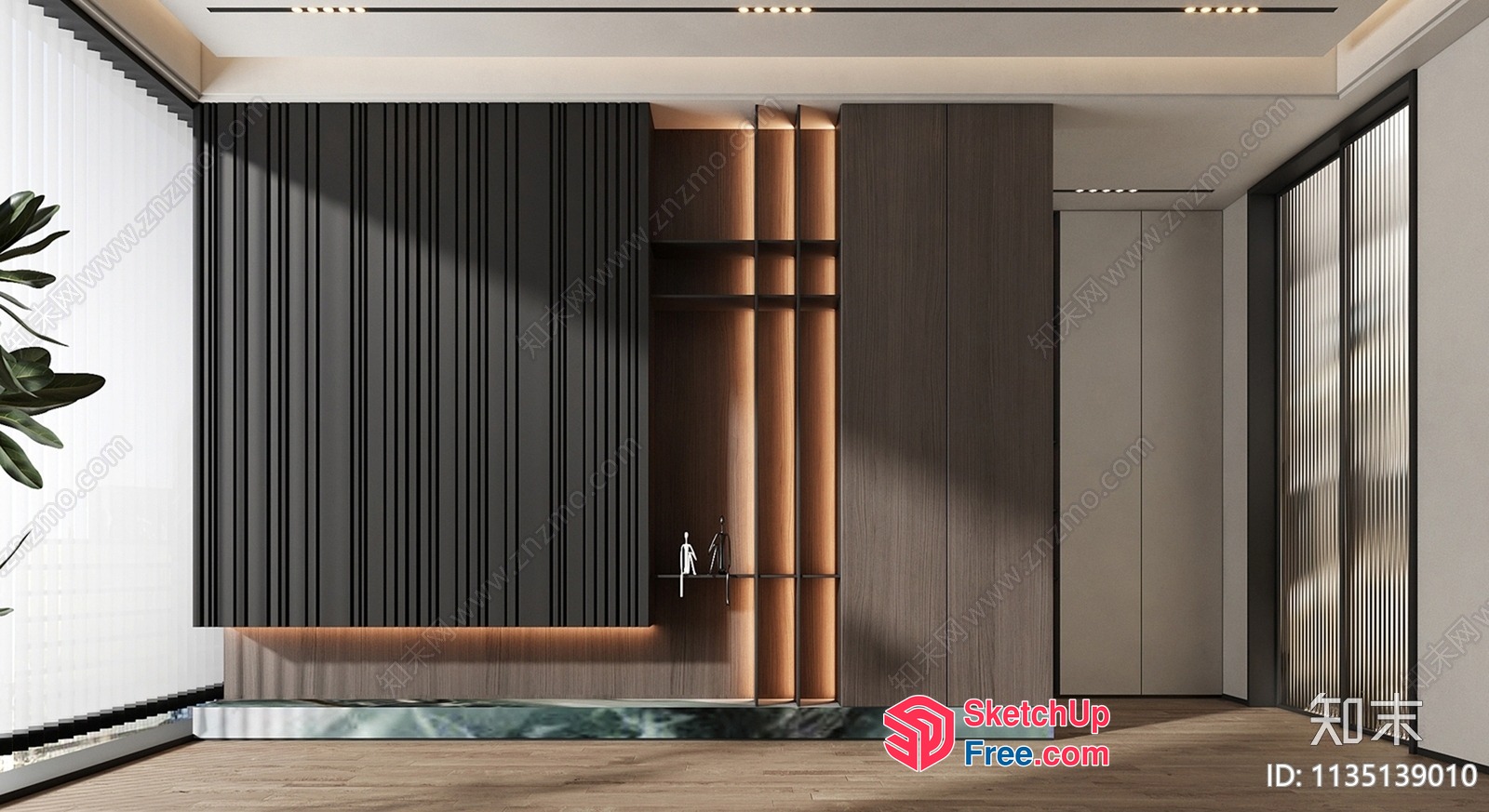 Modern Interior Design With Marble Accent 3D SketchUp File