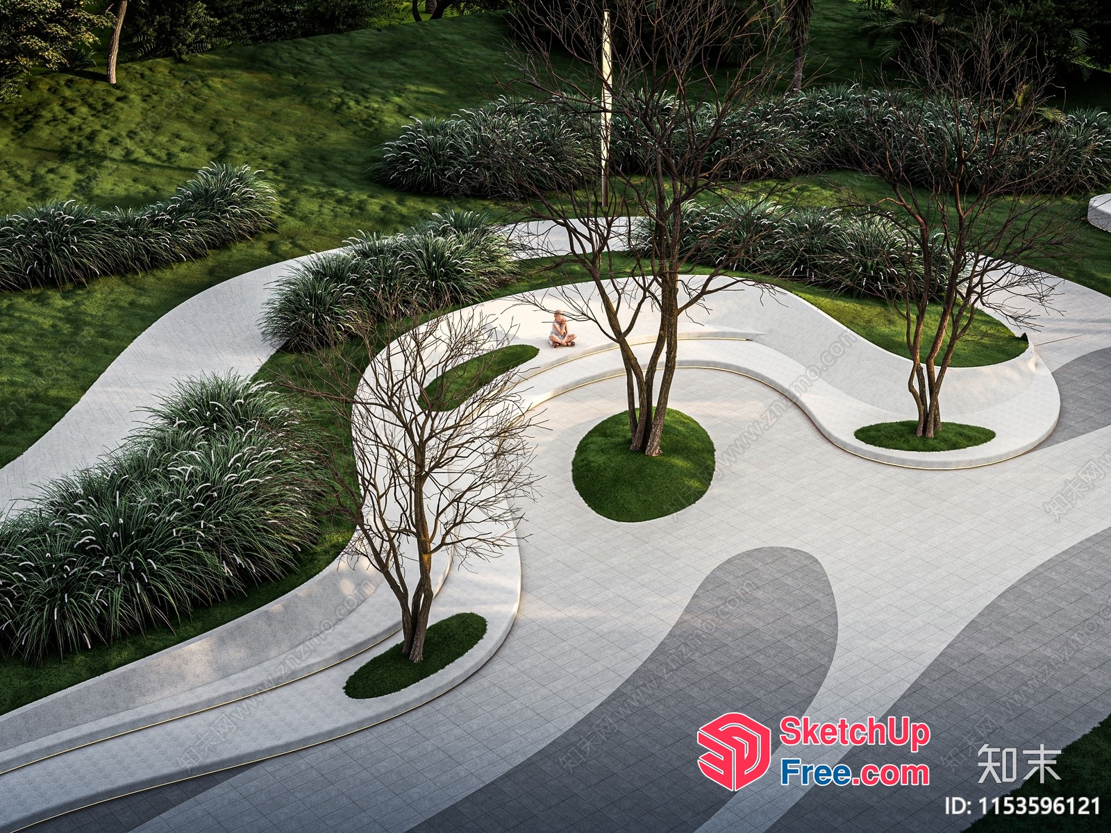Serene Japanese Garden Landscape 3D SketchUp File