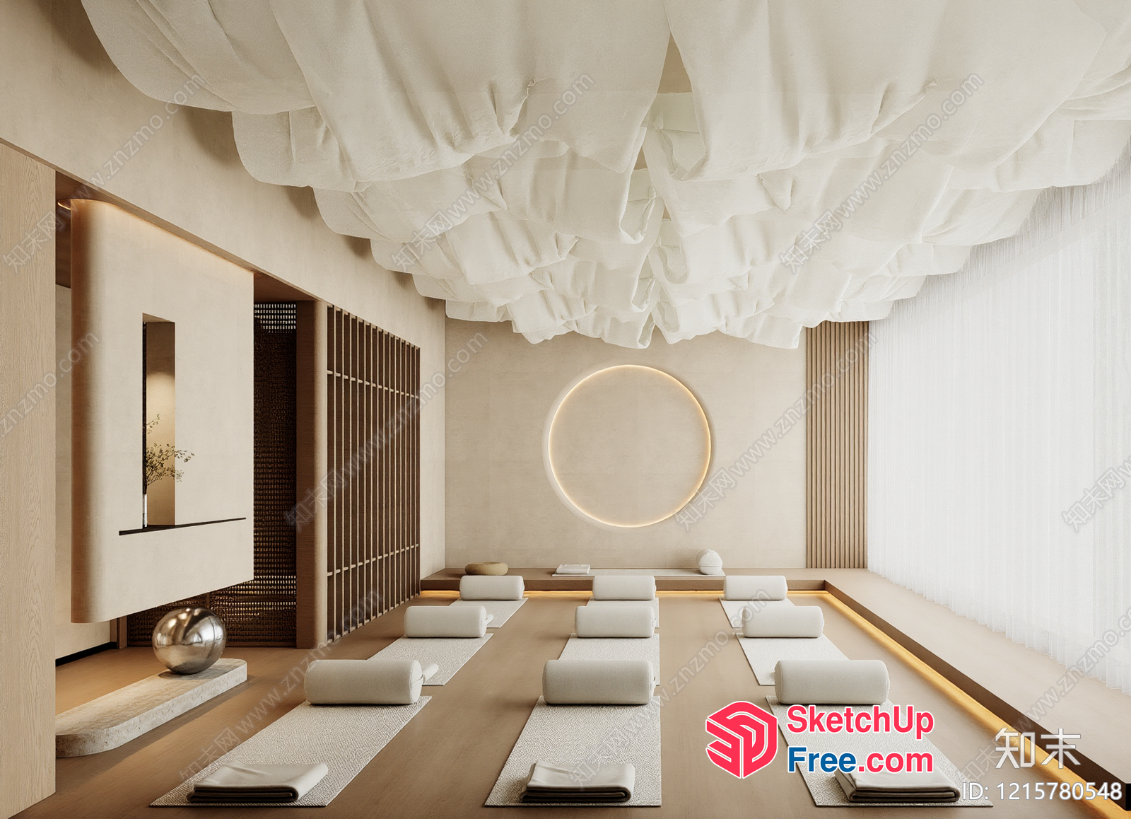 Serene Minimalist Spa Interior 3D SketchUp File