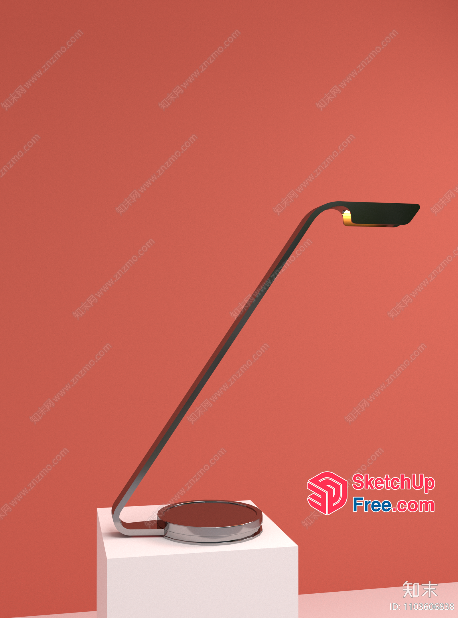 Desk Lamp With Adjustable Arm And Base 3D SketchUp File
