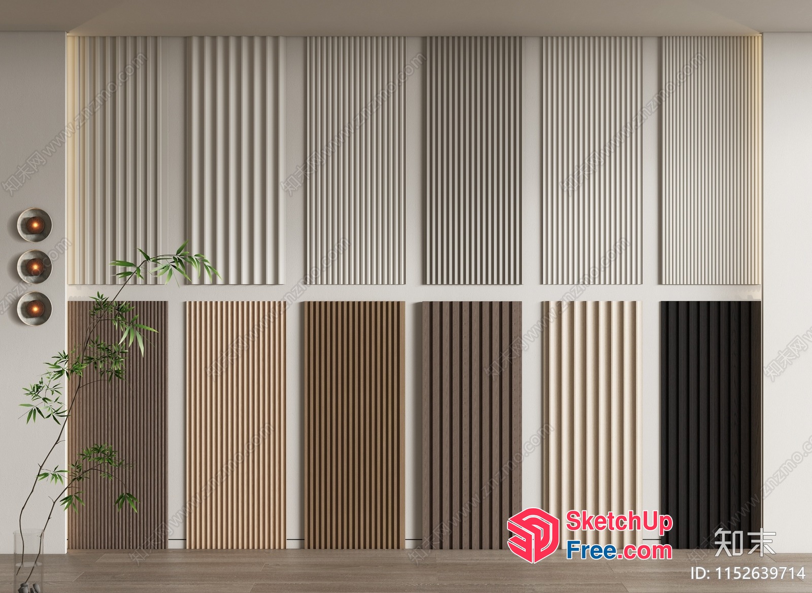 Modern Japanese Style Pillar Decor 3D SketchUp File