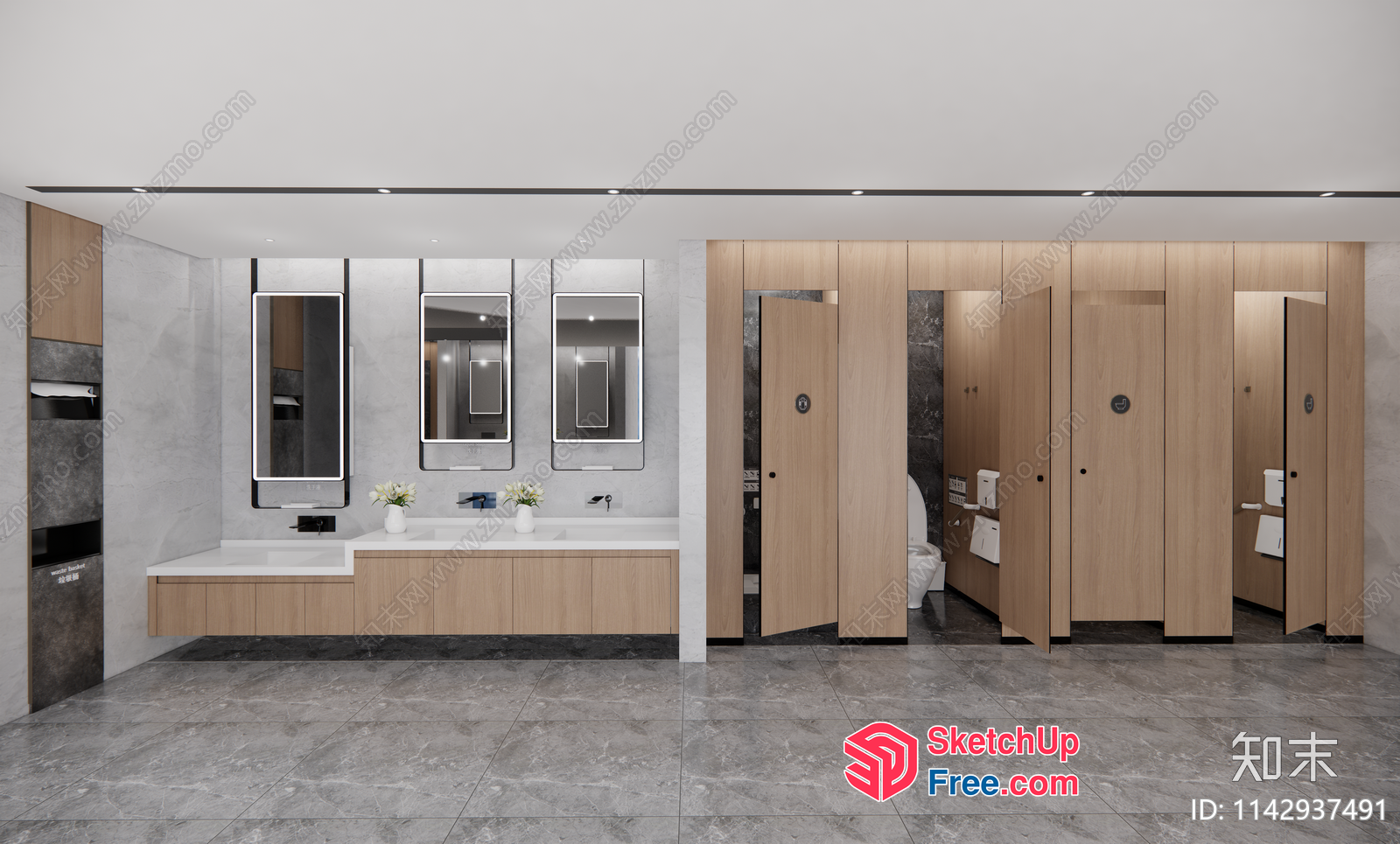 Modern Bathroom And Toilet Facilities 3D SketchUp File