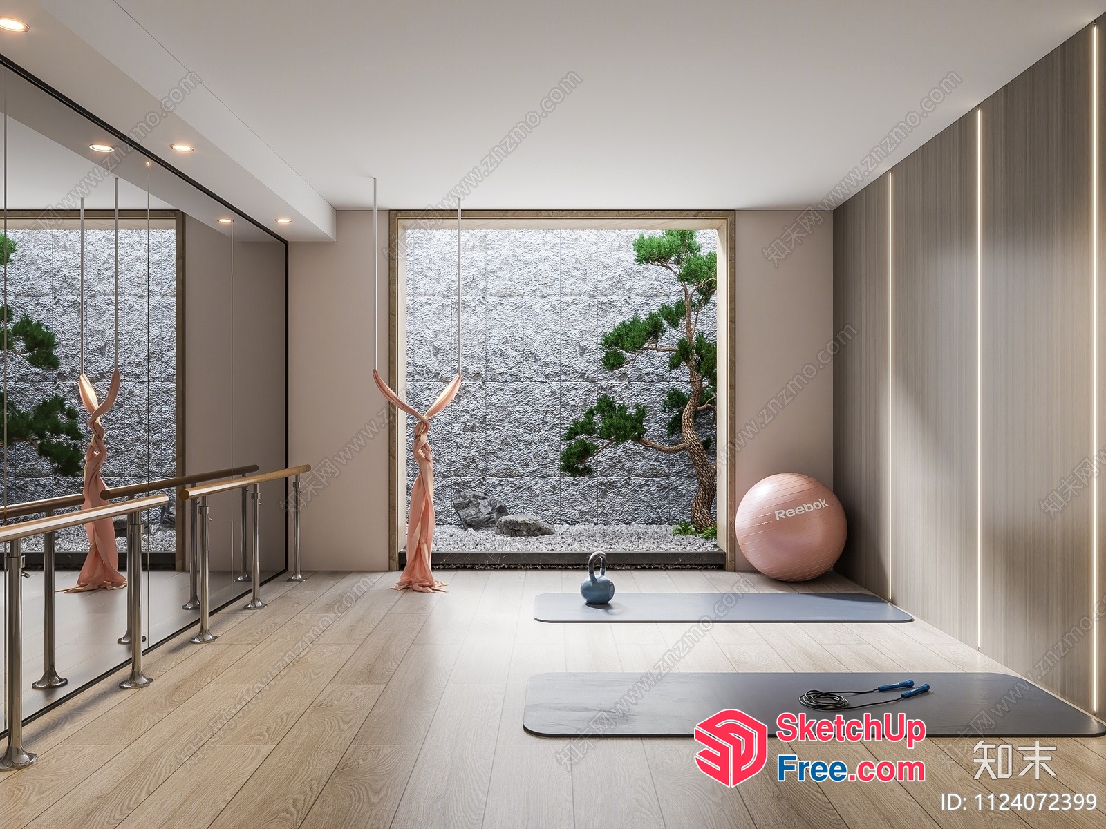 Modern Wellness Space With Natural Light And Decor 3D SketchUp File
