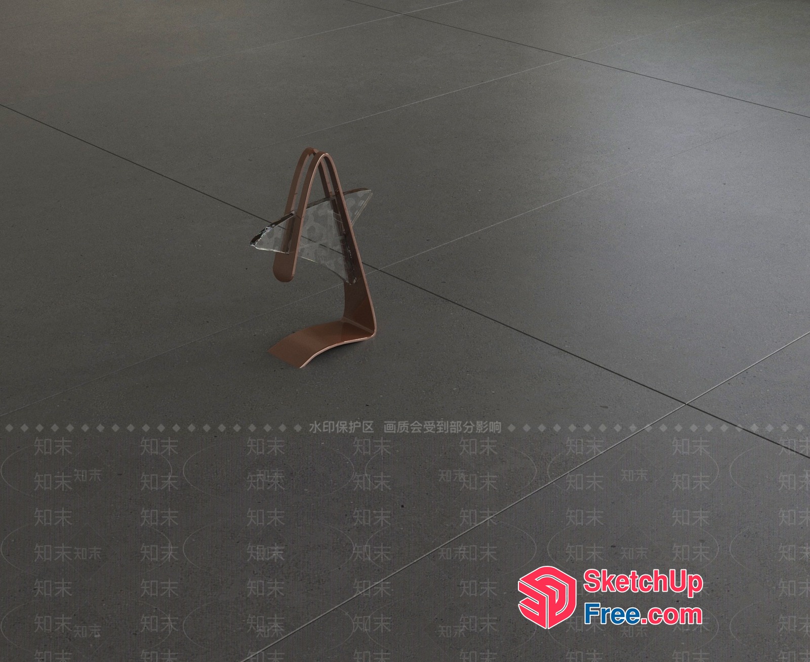Broken Glass And Metal Stand 3D SketchUp File