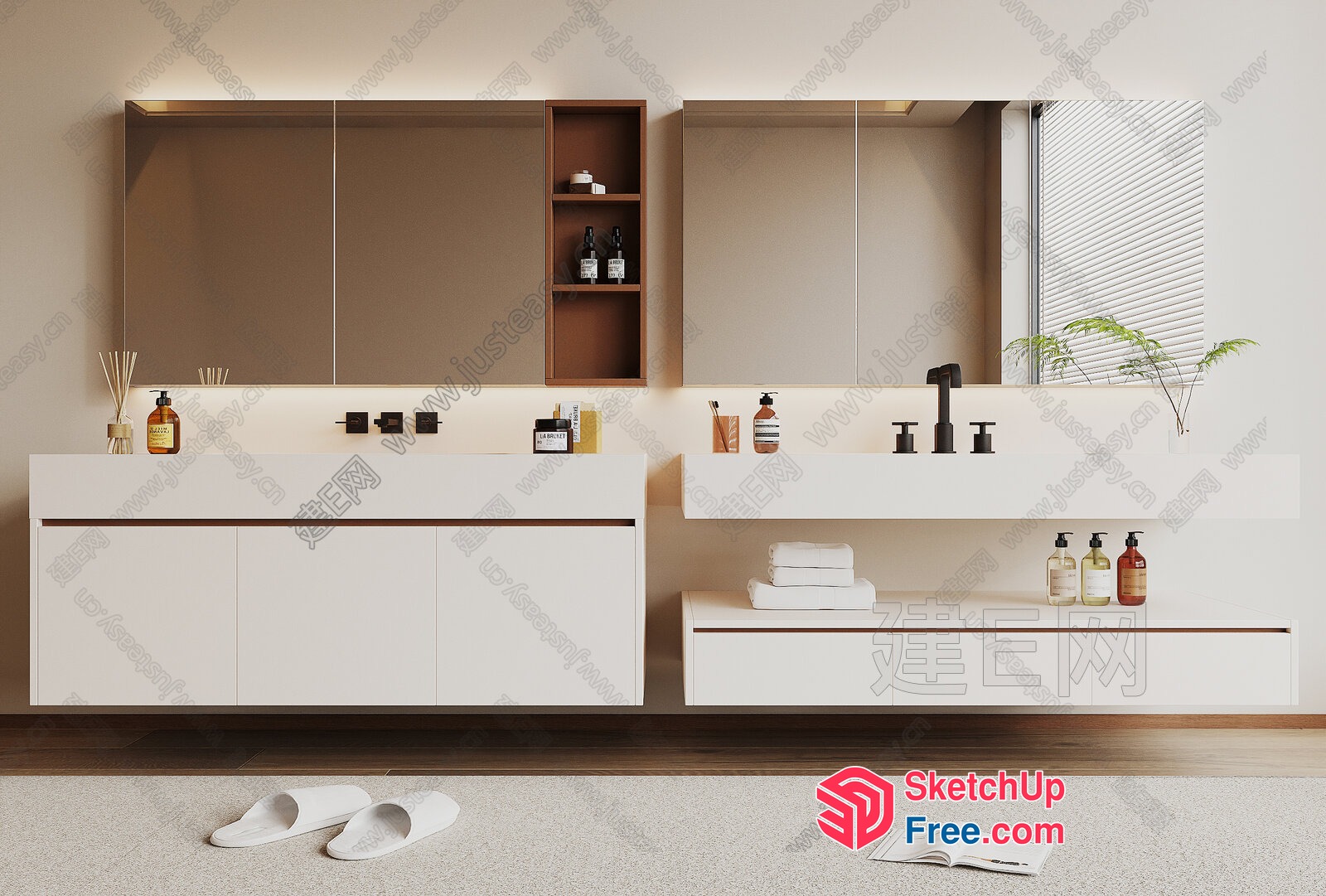 Modern Bathroom With Sleek Fixtures And Clean Lines 3D SketchUp File