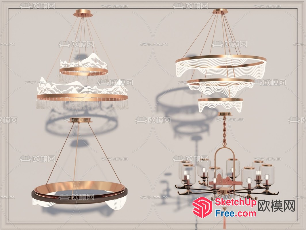 Elegant And Luxurious Chandelier Designs 3D SketchUp File
