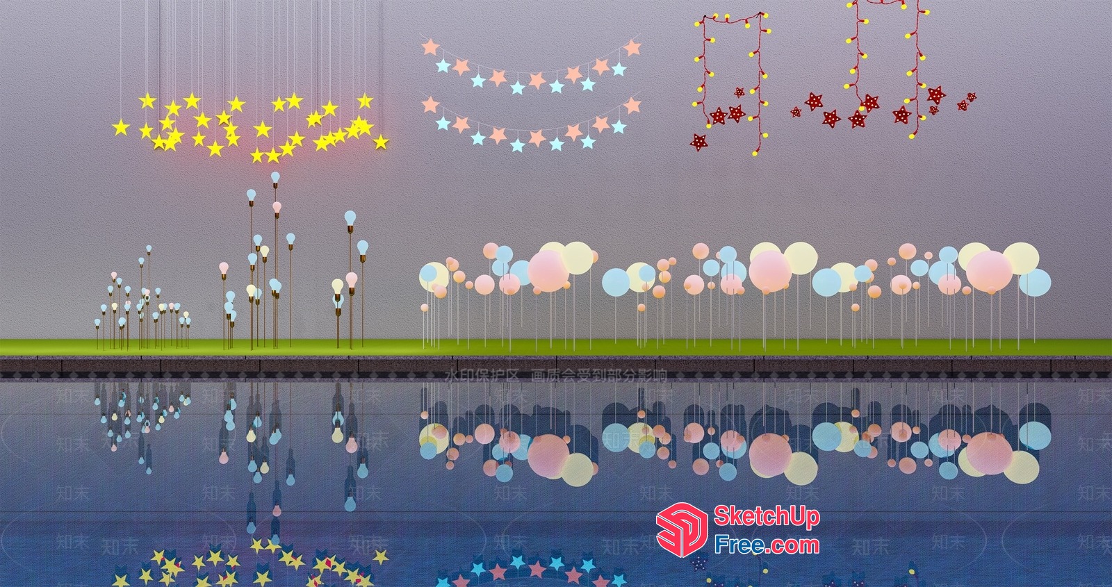 Colorful Star And Ball Decorations 3D SketchUp File