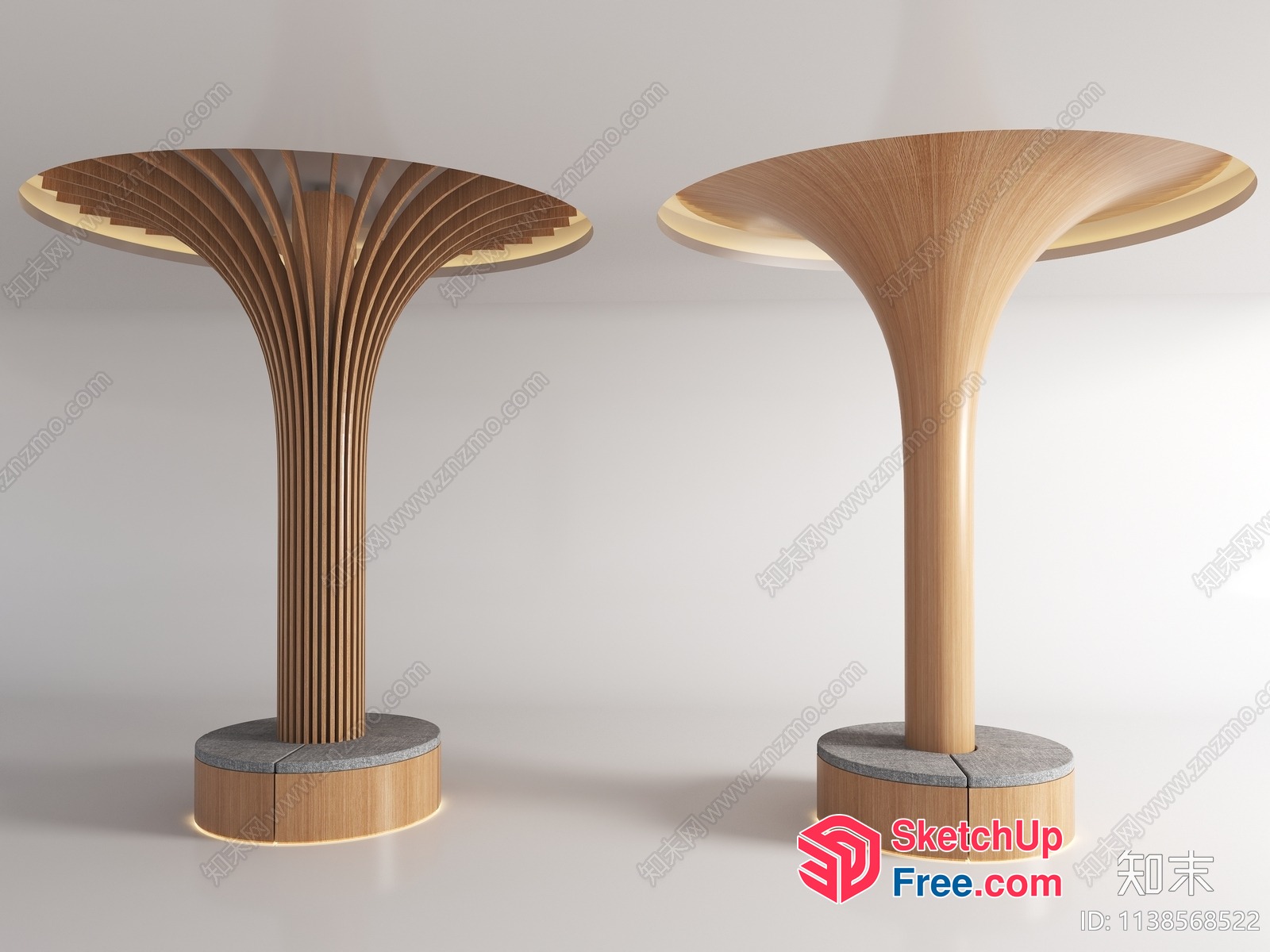 Modern Wood Table Lamp With Unique Design 3D SketchUp File