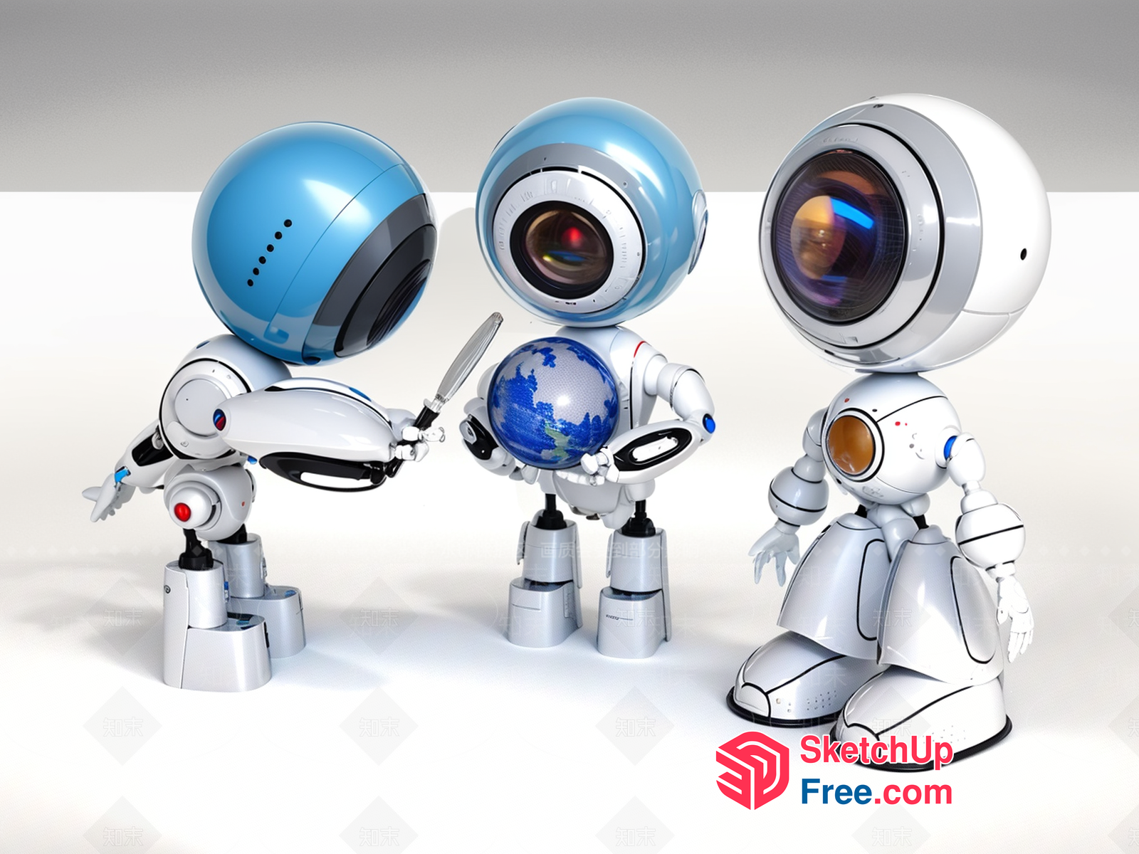 Futuristic Robot Figures 3D SketchUp File