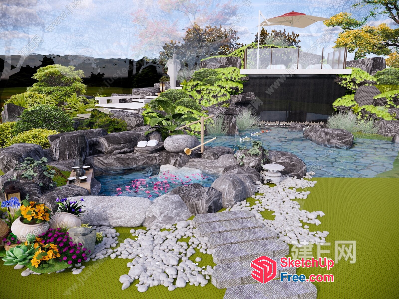 Serene Japanese Garden Oasis 3D SketchUp File