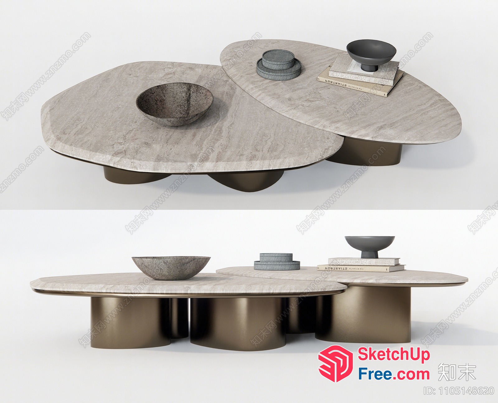Modern Minimalist Coffee Table Set 3D SketchUp File