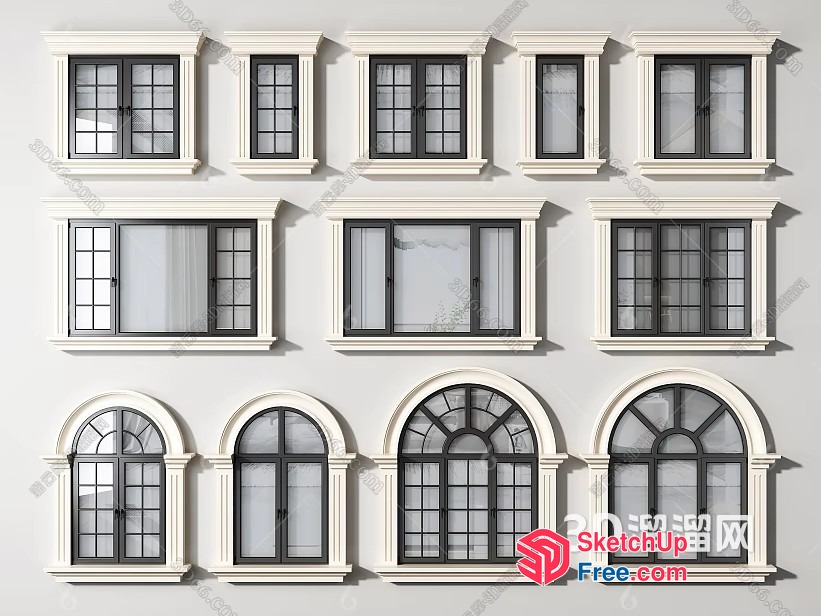 Elegant Window Designs Collection 3D SketchUp File