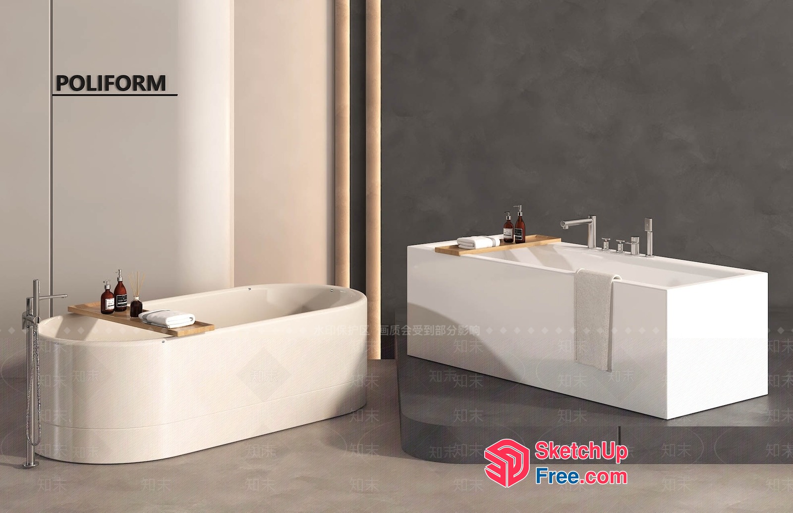 Poliform Bathroom And Kitchen Furniture 3D SketchUp File