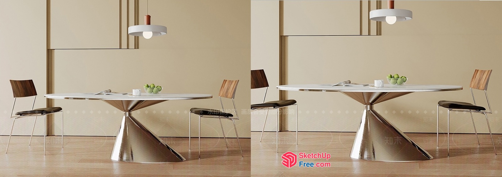 Minimalist Dining Room With Modern Furniture 3D SketchUp File