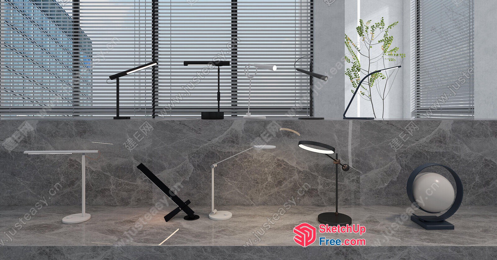 Modern Minimalist Desk Lamps For Office And Home 3D SketchUp File