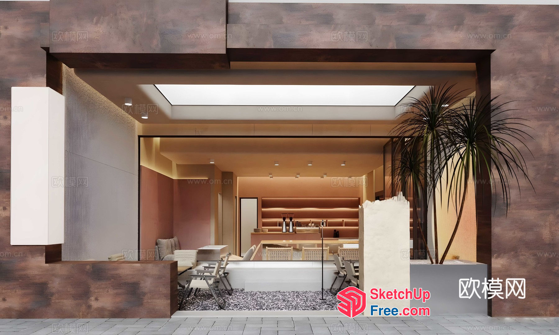 Modern Interior With Natural Elements 3D SketchUp File