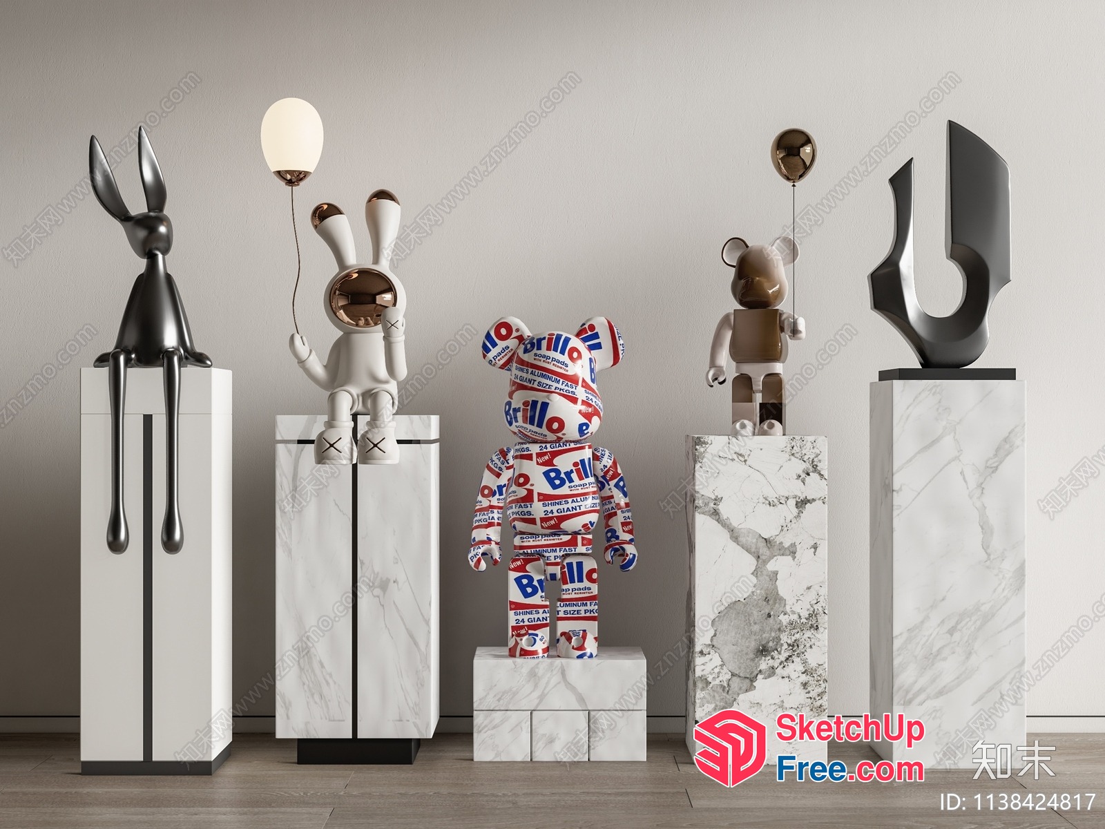 Artistic Sculptures And Statues Of Animals And Characters 3D SketchUp File