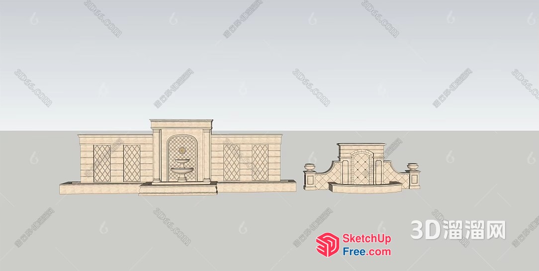 Classic European Style Villa Exterior Decor 3D SketchUp File