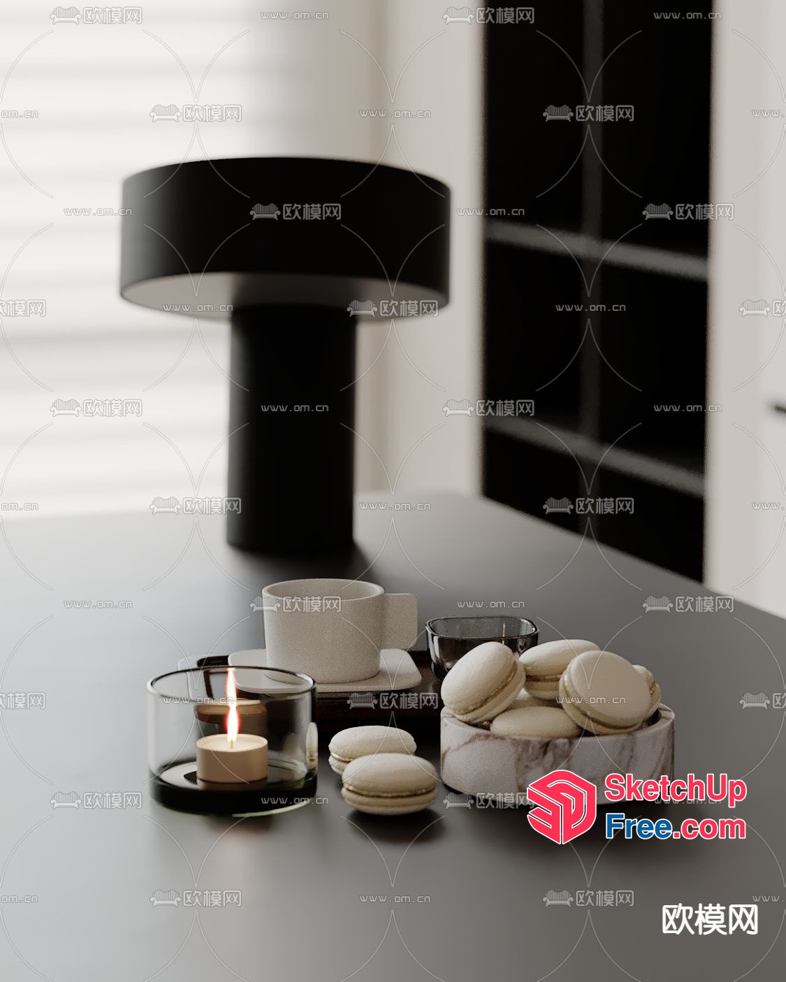 Elegant Modern Black And White Decor 3D SketchUp File