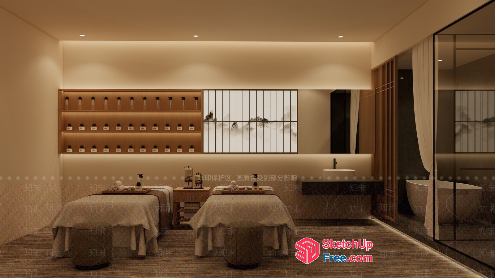 Spa Treatment Room Interior 3D SketchUp File