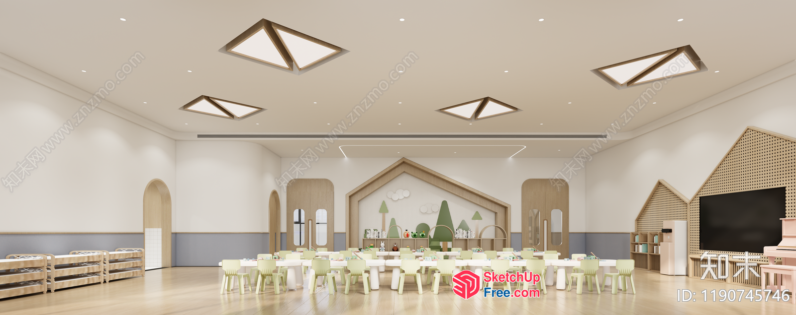Modern Classroom Interior Design With Minimalist Style 3D SketchUp File