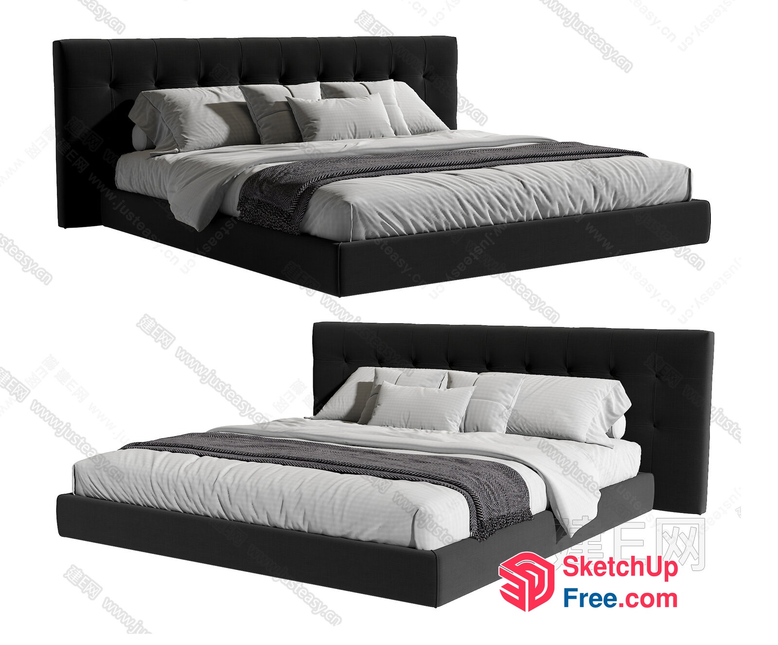 Luxurious Modern Bed Design 3D SketchUp File
