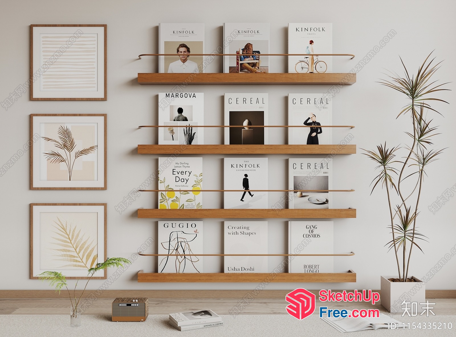 Minimalist Interior Decor With Modern Shelving And Artwork 3D SketchUp File