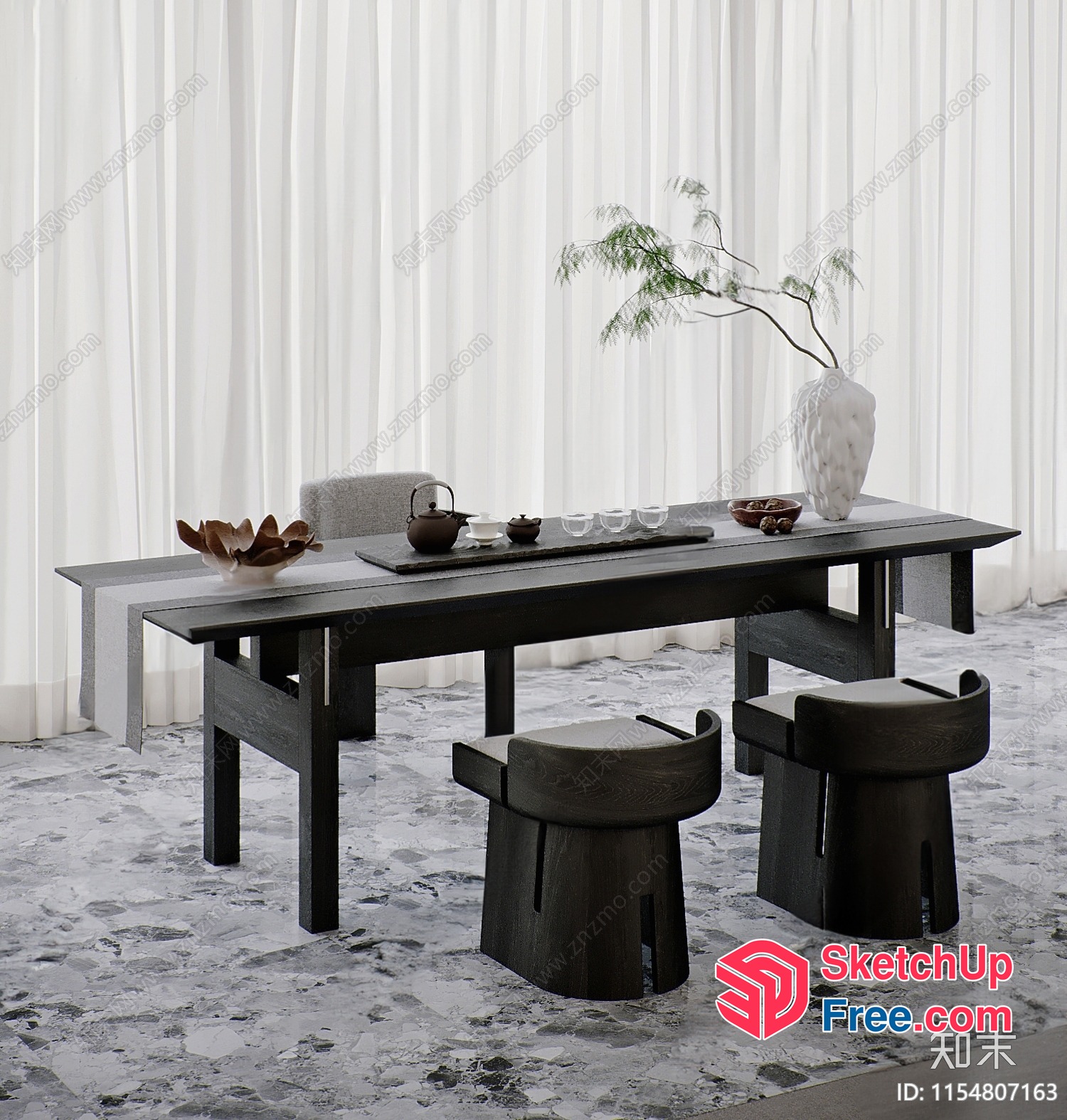 A Modern Minimalist Dining Room With A Focus On Clean Lines 3D SketchUp File
