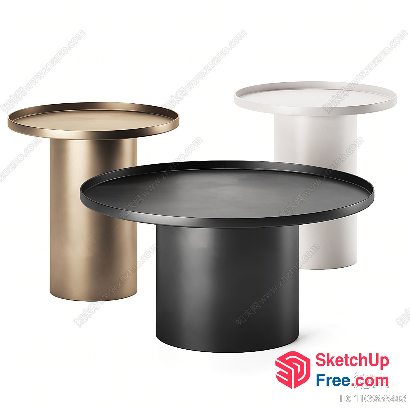 Minimalist Pillar Side Tables 3D SketchUp File