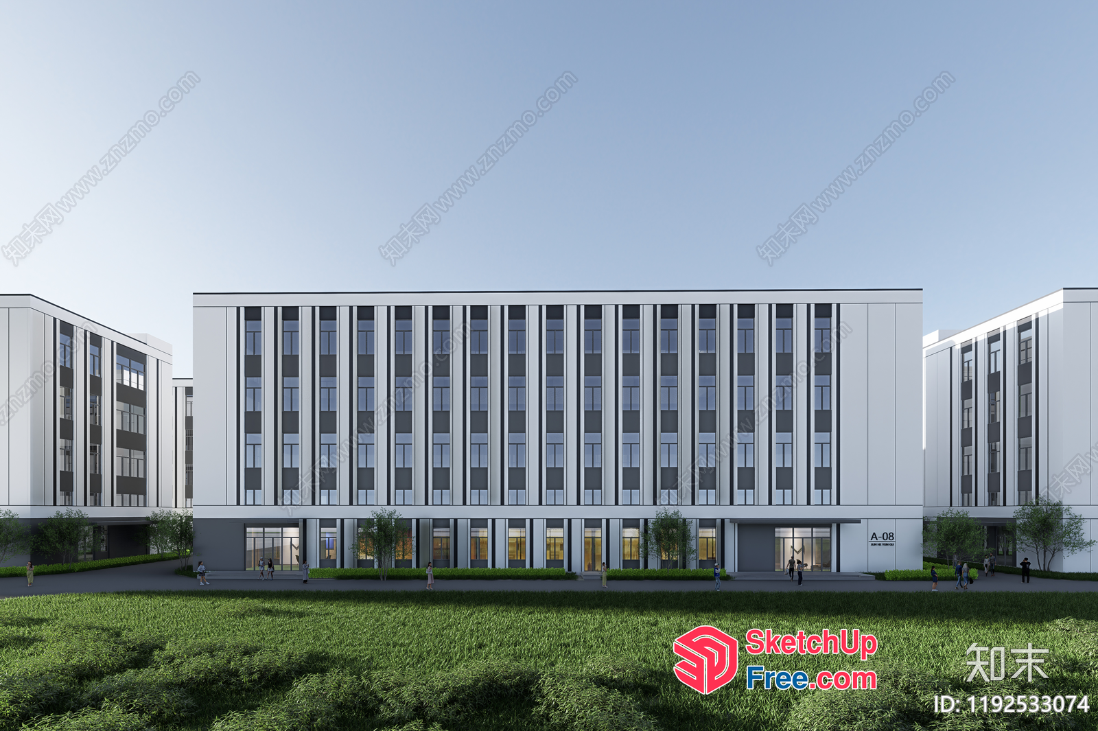 Modern Office Building Exterior 3D SketchUp File