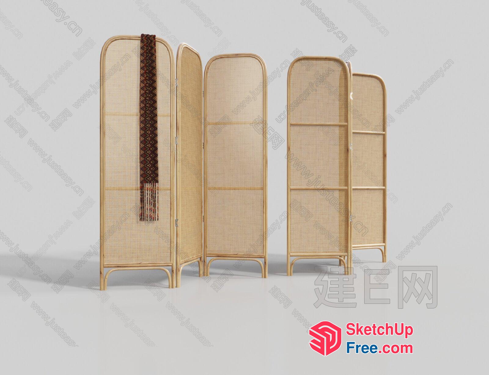 Elegant Rattan Partition Screen 3D SketchUp File