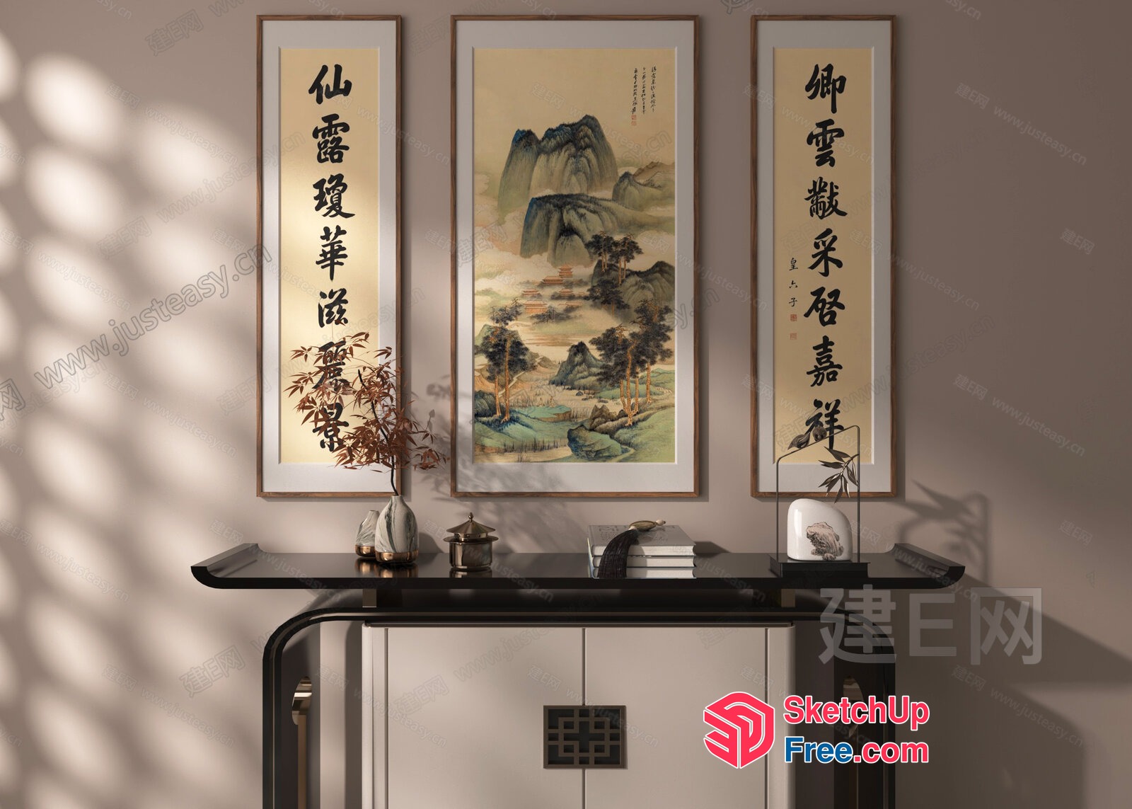 Asian-Inspired Decorative Artwork 3D SketchUp File