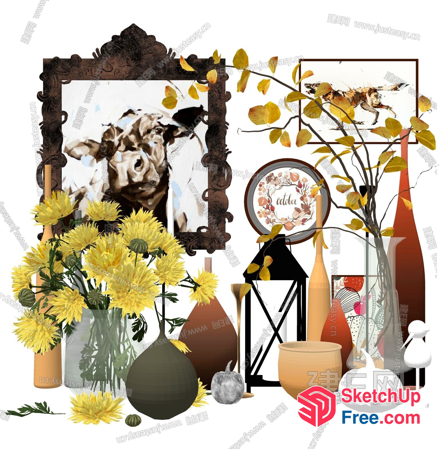Cozy Autumnal Interior Scene 3D SketchUp File