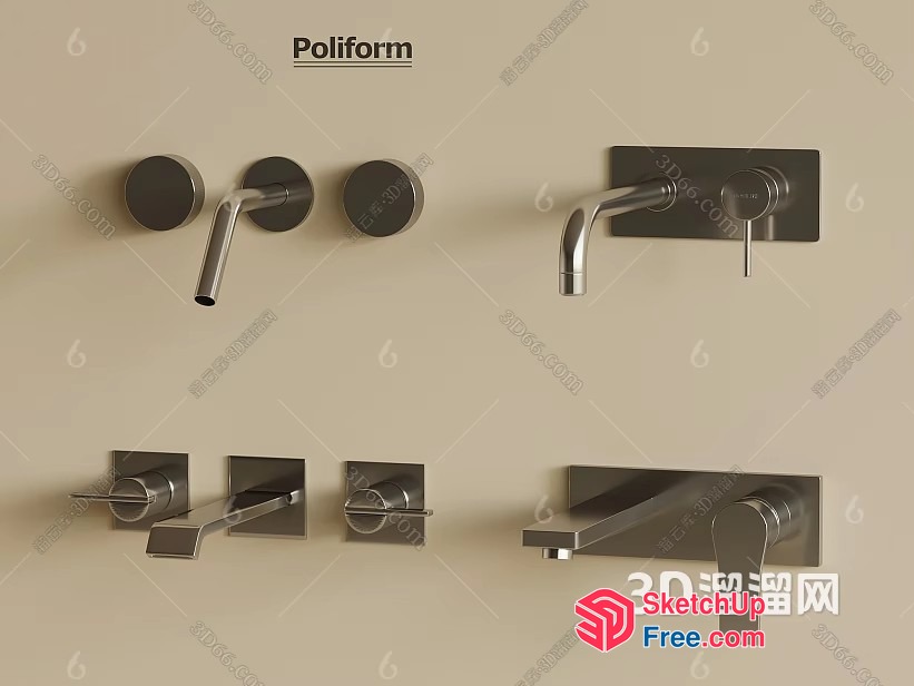 Poliform Bathroom Fixtures 3D SketchUp File