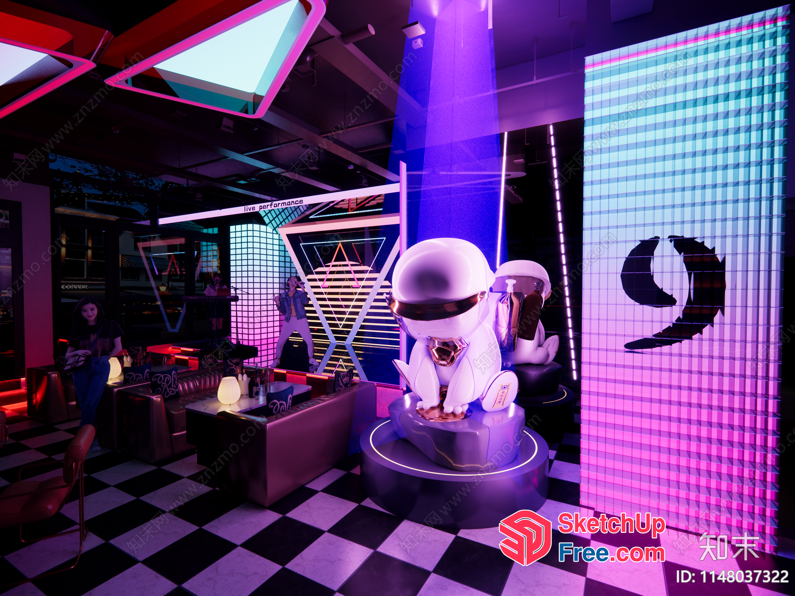 Futuristic Space-Themed Restaurant 3D SketchUp File