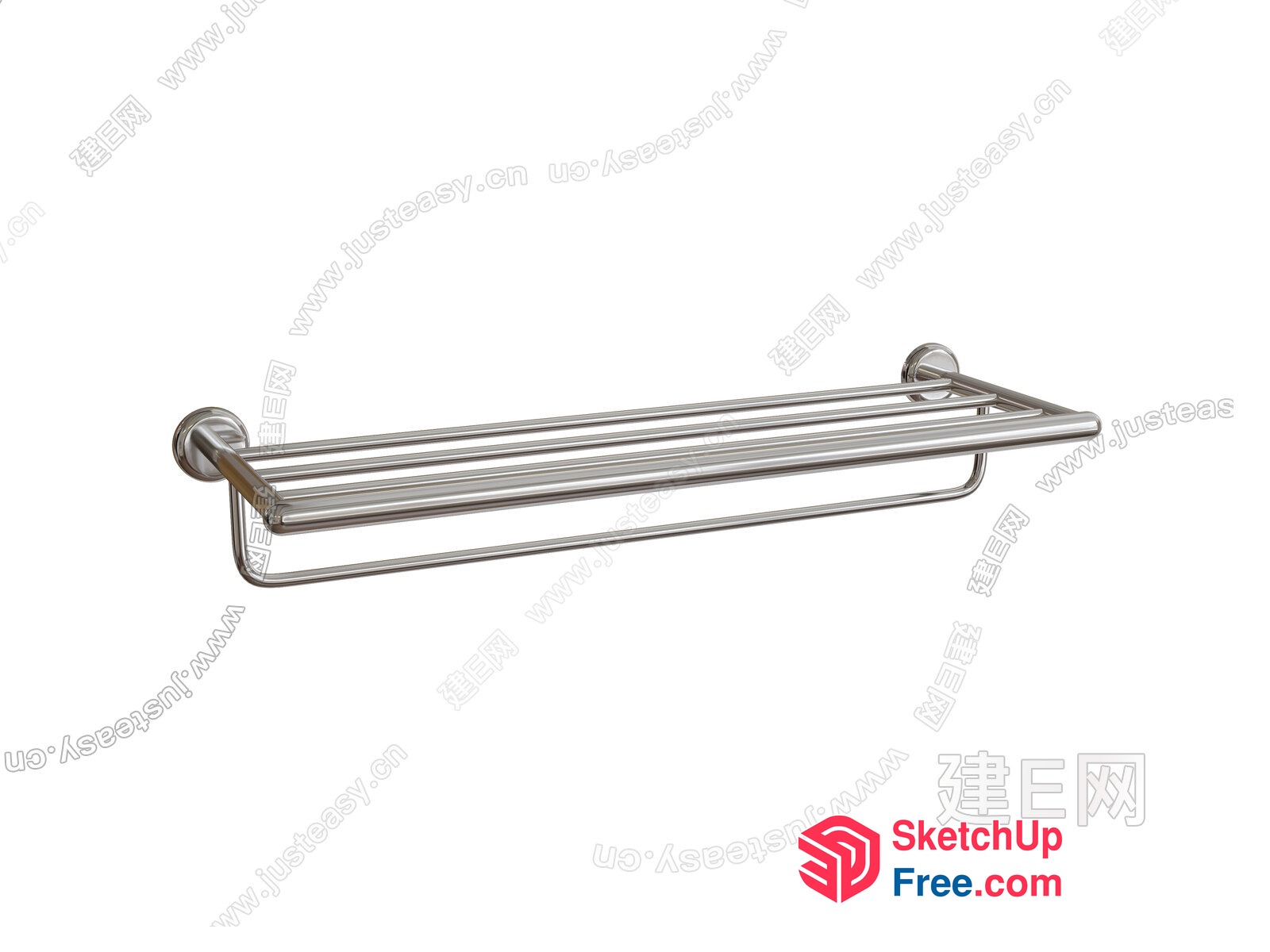 Metal Shelf With Two Rails 3D SketchUp File